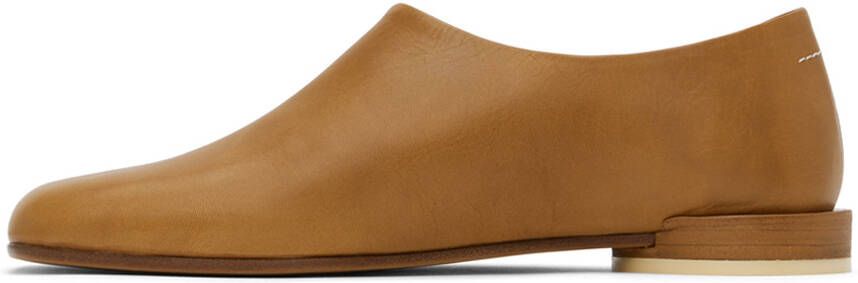 MM6 Maison Margiela Tan Square Toe Loafers