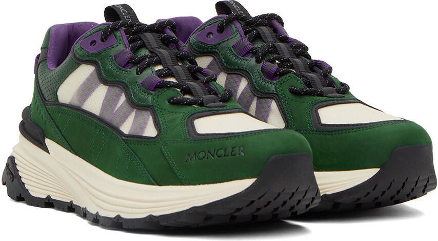 Moncler Beige & Green Lite Runner Sneakers