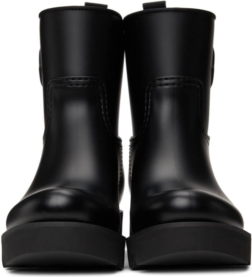 Moncler Black Ginette Matte Rubber Boots