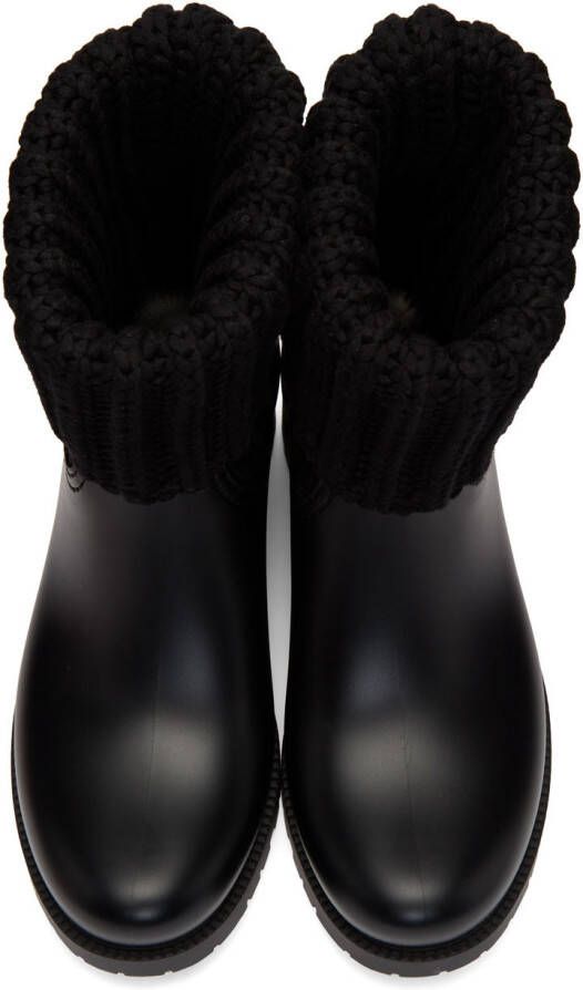 Moncler Black Knit Ginette Boots