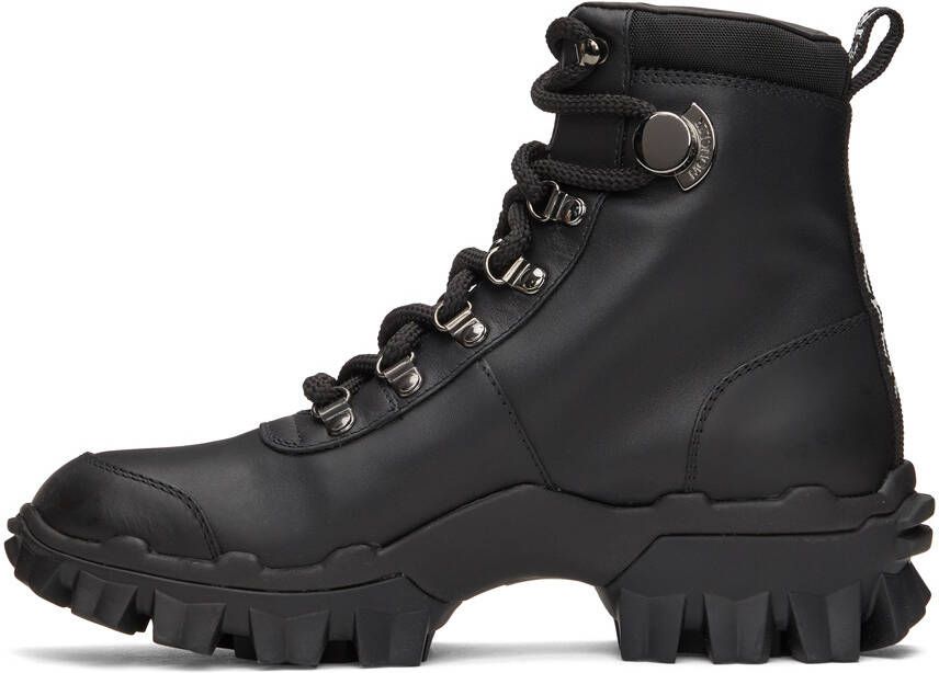 Moncler Black Leather Helis Boots