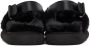 Moncler Black Solarisse Faux-Fur Sandals - Thumbnail 2