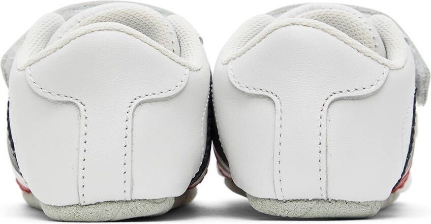 Moncler Enfant Baby White Stripe Sneakers