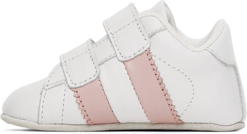Moncler Enfant Baby White Striped Sneakers