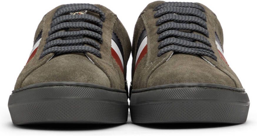 Moncler Grey Suede New Monaco Sneakers