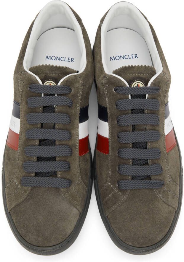 Moncler Grey Suede New Monaco Sneakers