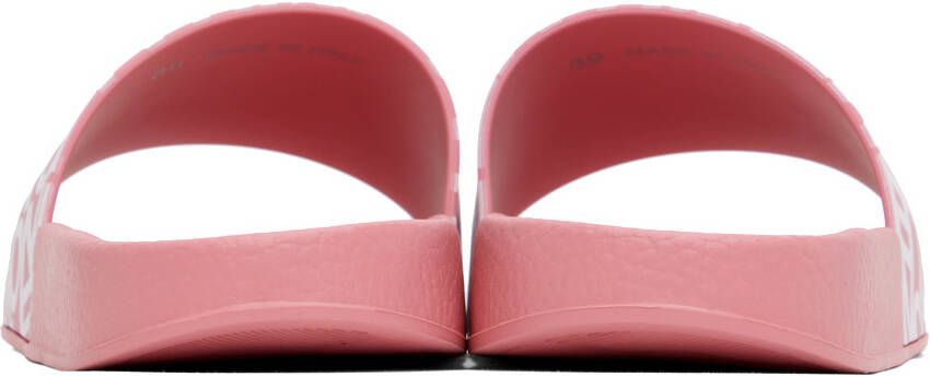 Moncler Pink Embossed Slides