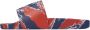 Moncler Red & Blue Tiger Stripe Basile Slides - Thumbnail 3