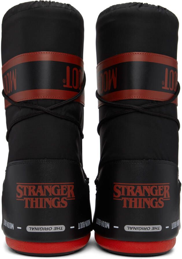 Moon Boot Black & Red Stranger Things Upside Down Boots