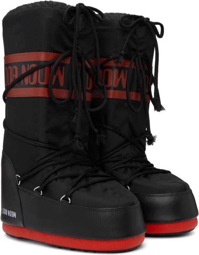 Moon Boot Black & Red Stranger Things Upside Down Boots