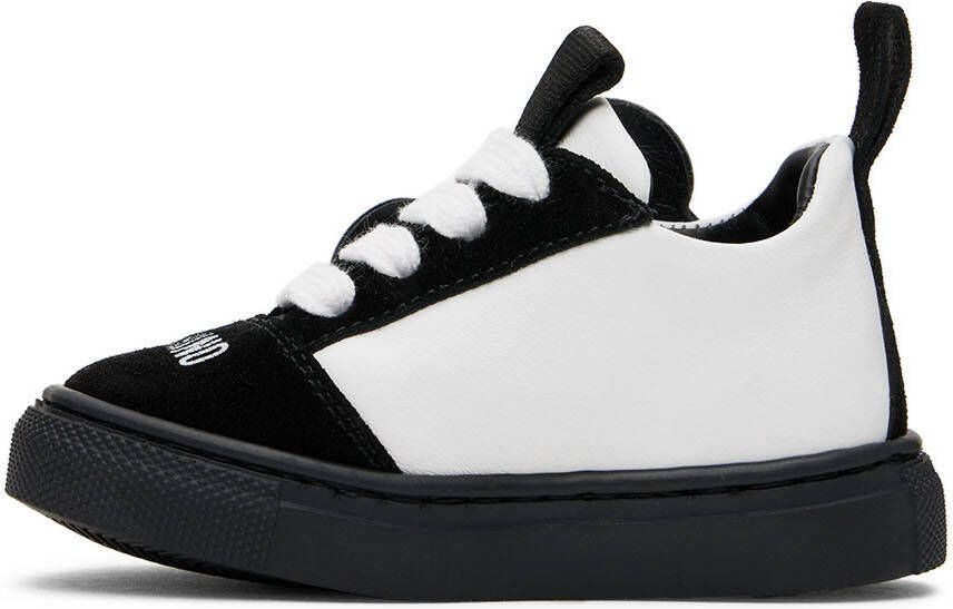 Moschino Baby Black & White Teddy Sneakers