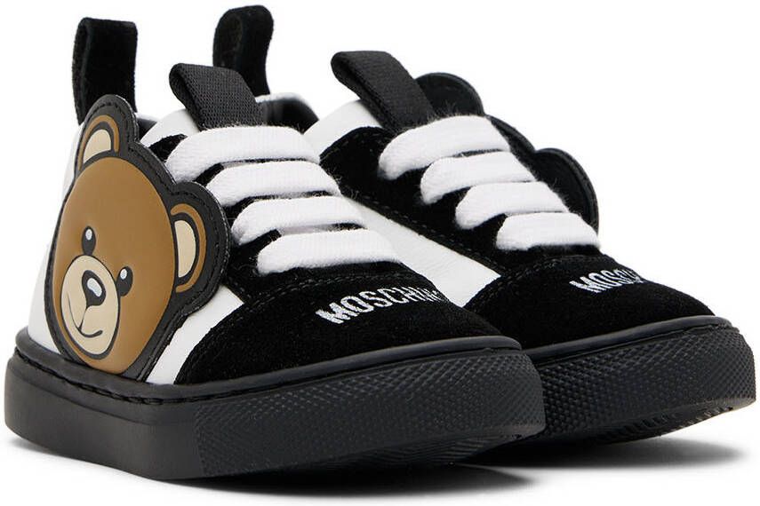 Moschino Baby Black & White Teddy Sneakers