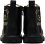 Moschino Baby Black Teddy Embroidery Combat Boots - Thumbnail 2