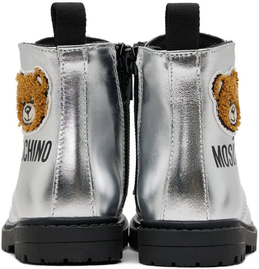 Moschino Baby Silver Teddy Boots
