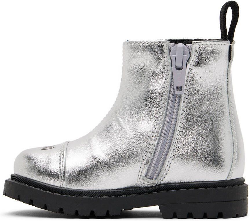 Moschino Baby Silver Teddy Chelsea Boots