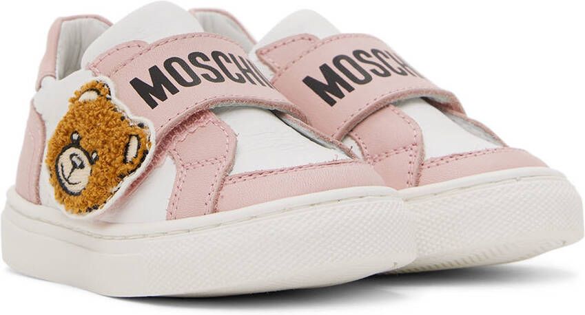 Moschino Baby White & Pink Teddy Sneakers