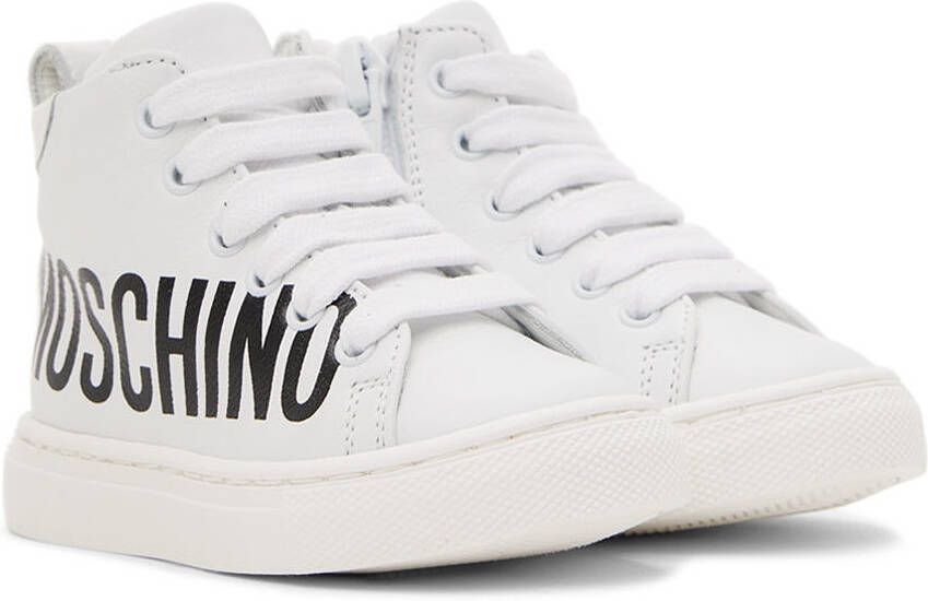 Moschino Baby White Maxi Logo Sneakers