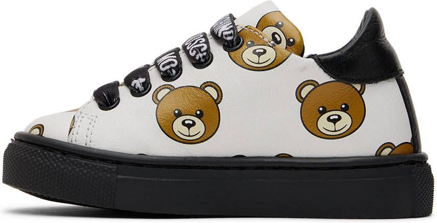 Moschino Baby White Teddy Print Sneakers