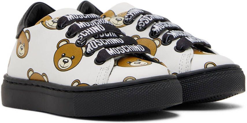 Moschino Baby White Teddy Print Sneakers