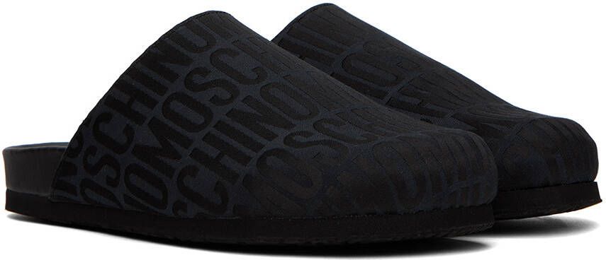 Moschino Black All-Over Logo Loafers