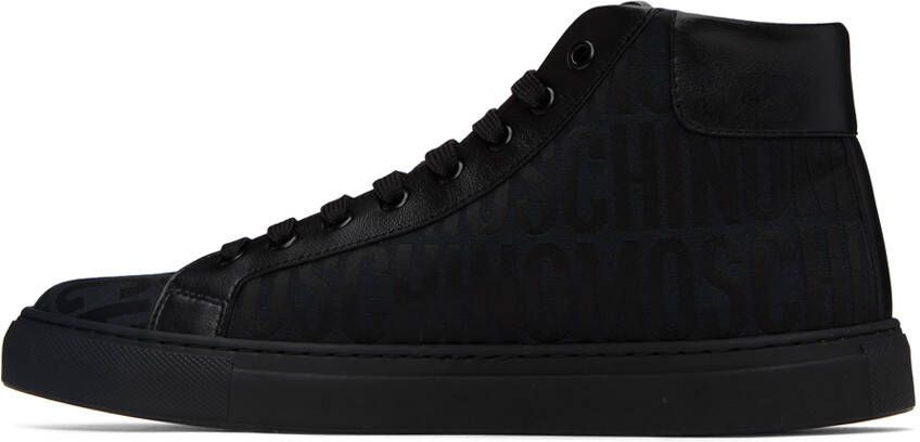 Moschino Black All-Over Logo Sneakers