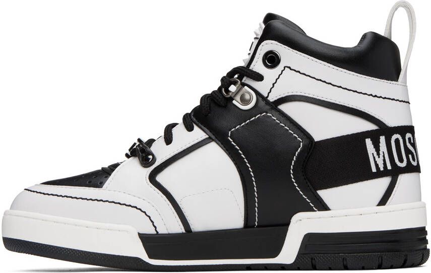Moschino Black & White Streetball Asymmetrical Sneakers