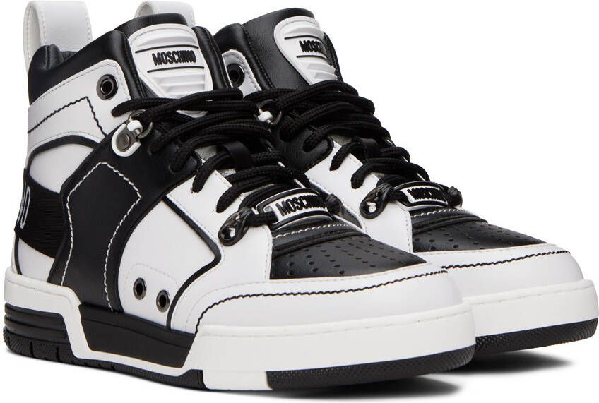 Moschino Black & White Streetball Asymmetrical Sneakers