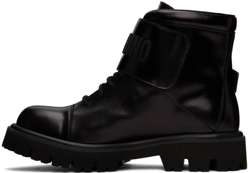 Moschino Black Buckle Boots