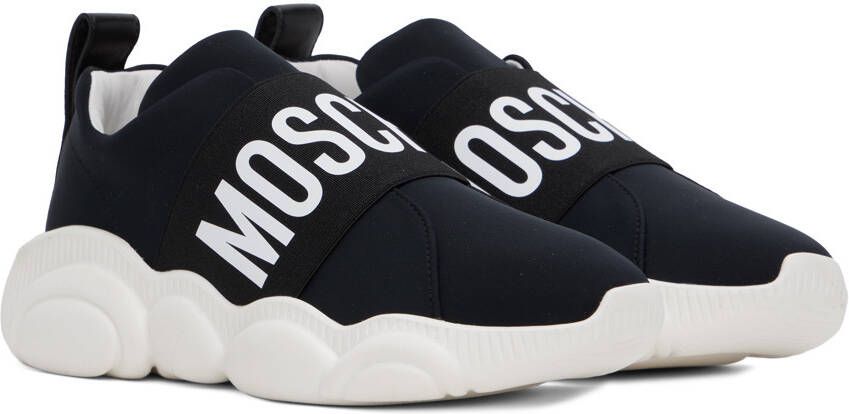 Moschino Black Elastic Teddy Sneakers