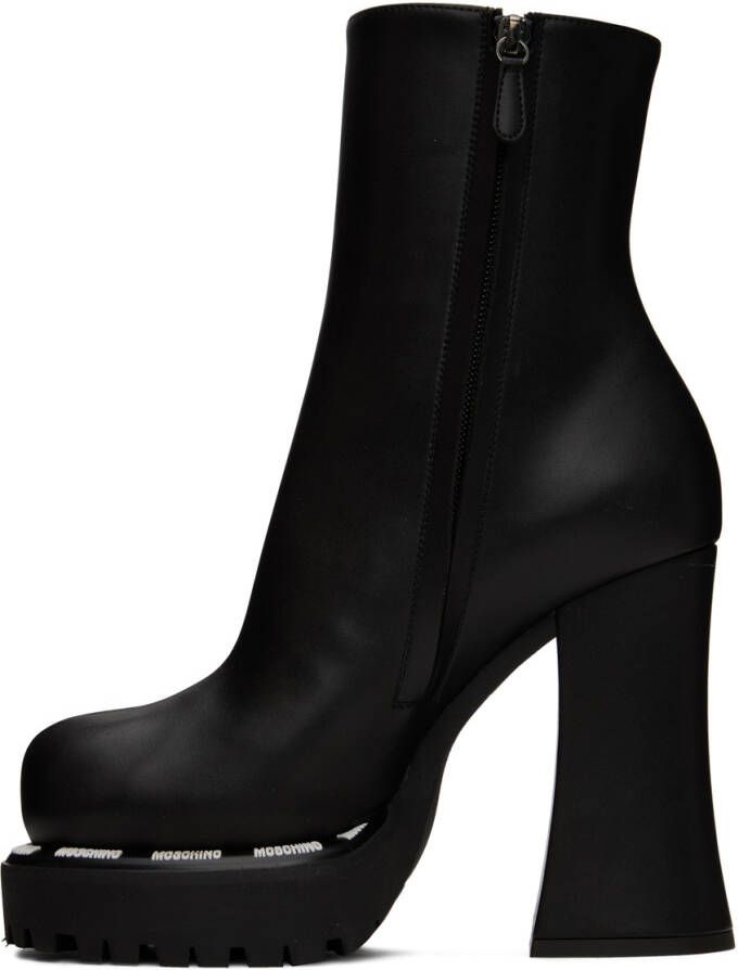 Moschino Black Embossed Boots