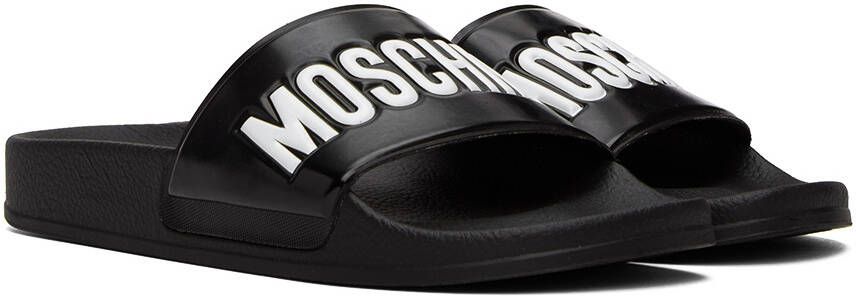 Moschino Black Embossed Sandals