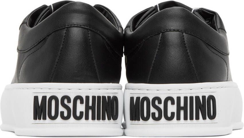 Moschino Black Faux-Leather Sneakers