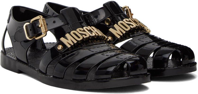 Moschino Black Jelly Sandals
