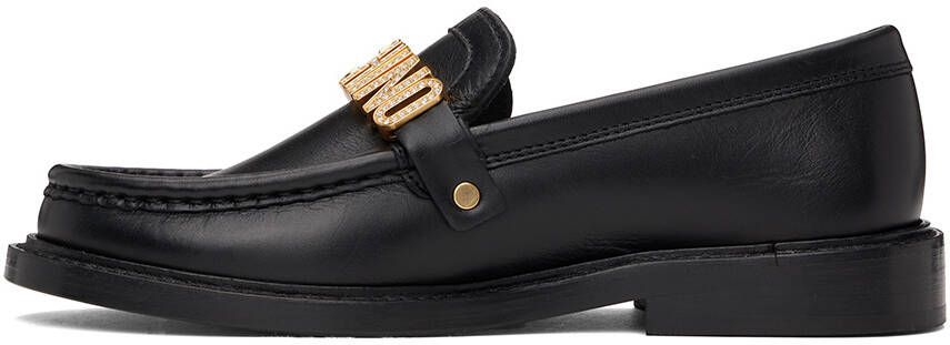Moschino Black Jewel Logo Loafers