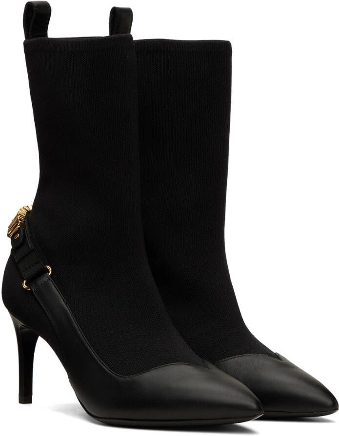 Moschino Black Logo Ankle Boots