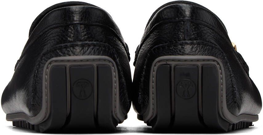 Moschino Black Logo Hardware Loafers