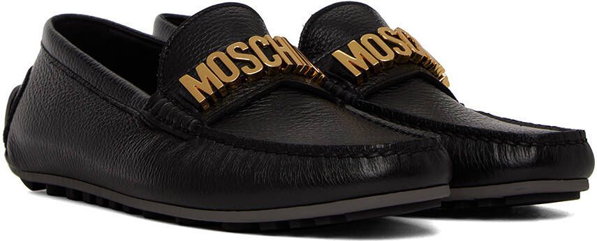Moschino Black Logo Hardware Loafers