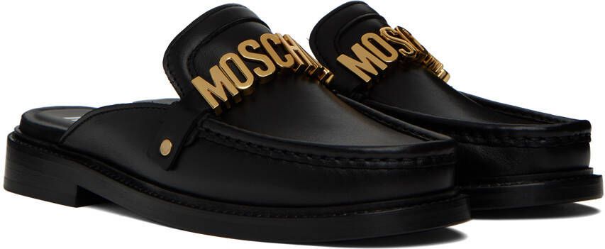 Moschino Black Logo Lettering Loafers