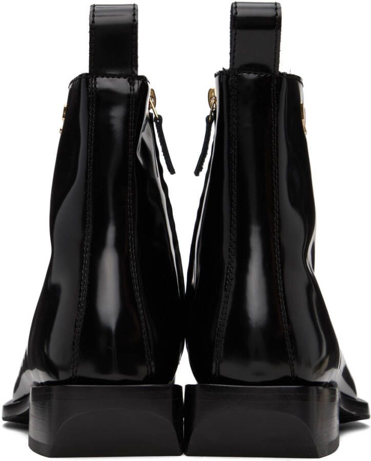 Moschino Black Pointed Toe Boots