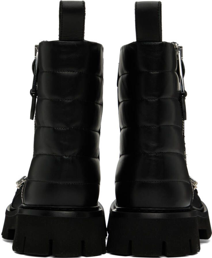 Moschino Black Zipper Boots