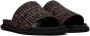 Moschino Brown & Black Jacquard Logo Sandals - Thumbnail 4