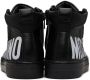 Moschino Kids Black Leather High Sneakers - Thumbnail 2