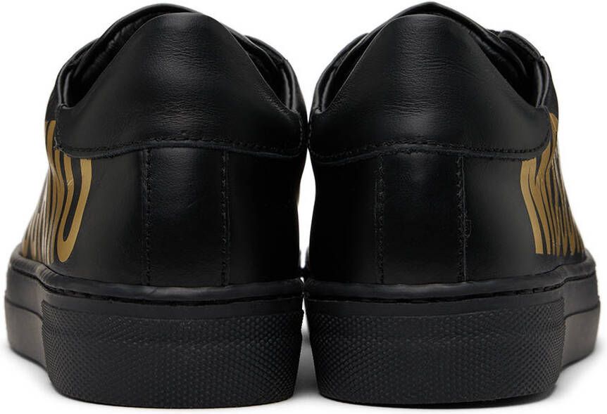 Moschino Kids Black Leather Sneakers