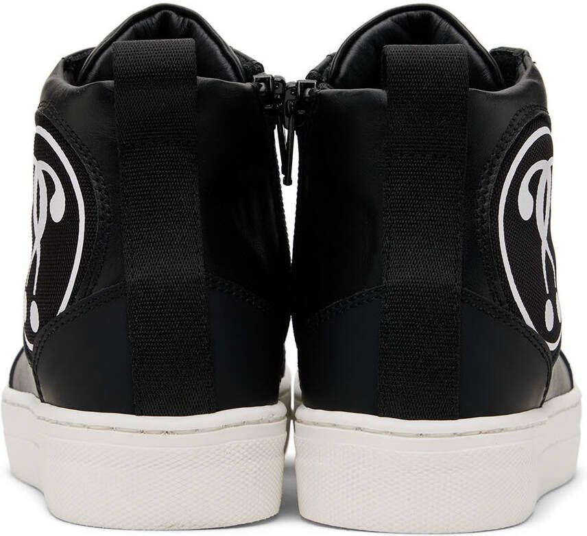 Moschino Kids Black Patch High Sneakers