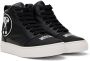 Moschino Kids Black Patch High Sneakers - Thumbnail 4