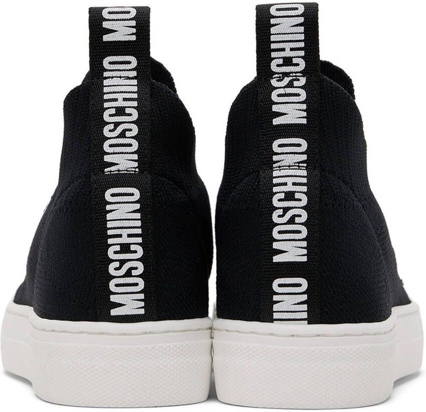 Moschino Kids Black Teddy Sock High Sneakers