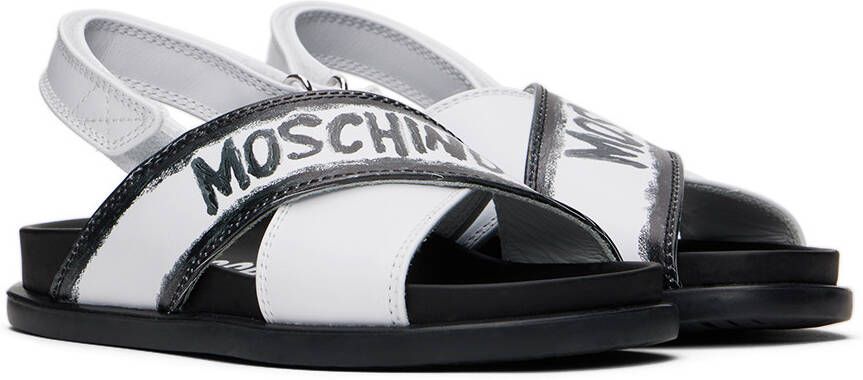 Moschino Kids White Criss-Cross Sandals
