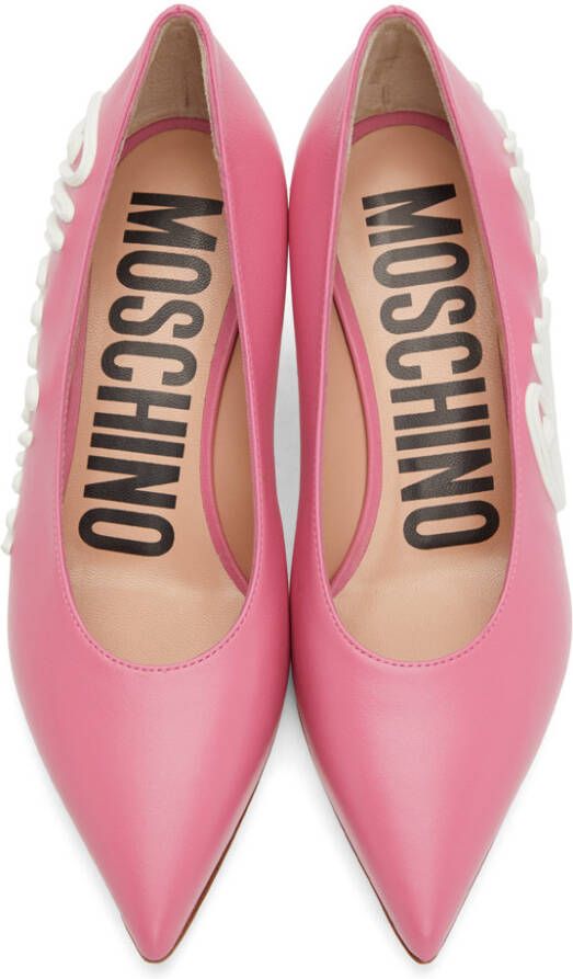 Moschino Pink Icing Logo Heels