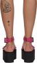 Moschino Pink Logo Tape Wedge Sandals - Thumbnail 2