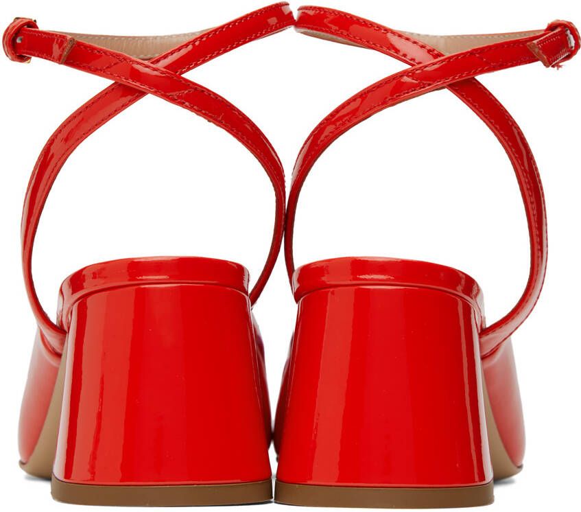 Moschino Red Heart Flower Heels